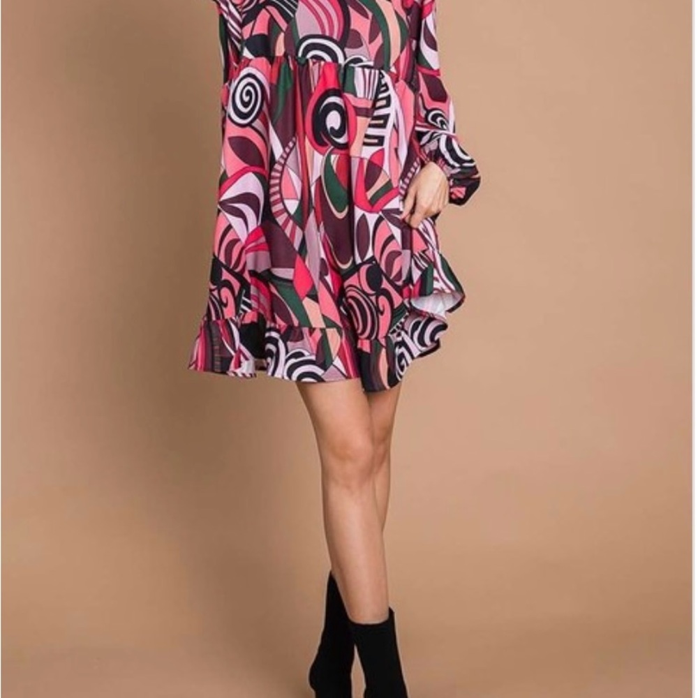 Pink and Black Asymmetrical Mini Sundress for Night Out